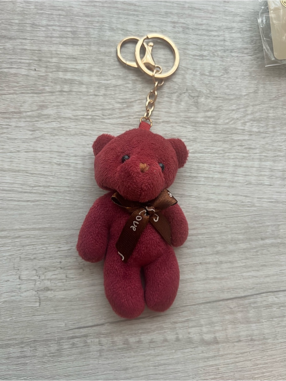 5/$25 Plush Bear Keychain Card Holder - Burgundy